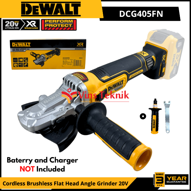 DEWALT DCG405FN Mesin Gerinda Baterai Cordless Brushless Flat Head