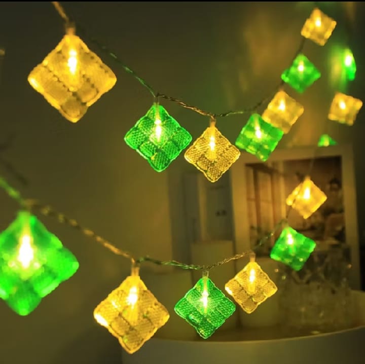 LIVING HOME Lampu Ketupat Aesthetik led Elektrik Hari Raya Idul Fitri lebaran 3d Dekorasi Ramadhan