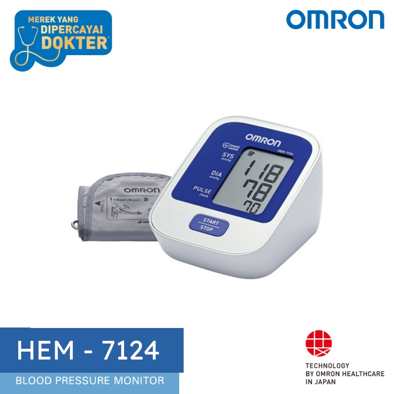 Omron Hem-7124 Digital Blood Pressure Monitor Harga  399,900 rupiah*Gratis Ongkir