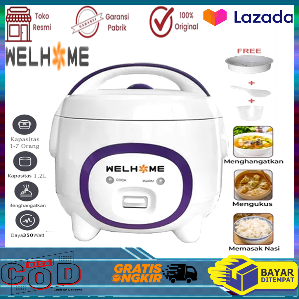 Megic Com Welhome Mini Rice Cooker Magic Com 1.2 Liter Multifunctional 3In1 — Magic Com Welhome Wrc-12…