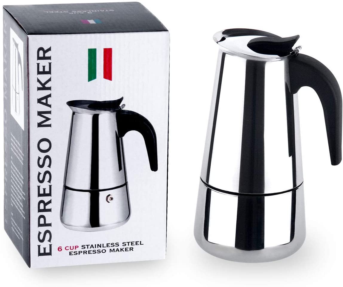 CANTIK - Moka Pot Stainless Steel 6 Cups 300ml - Moka Pot Stainless - Teko Kopi Moka Pot Stainless - Tโฆ