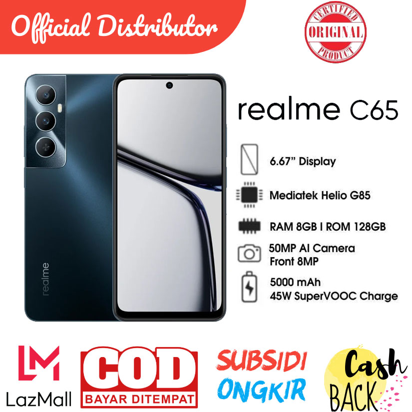 Realme C65 8/256 VS 8/128 - Mediatek Helio G85 - 50MP AI Camera - 45w SuperVOOC Charge Giá 1,517,670 Đồng*Miễn phí vận chuyển