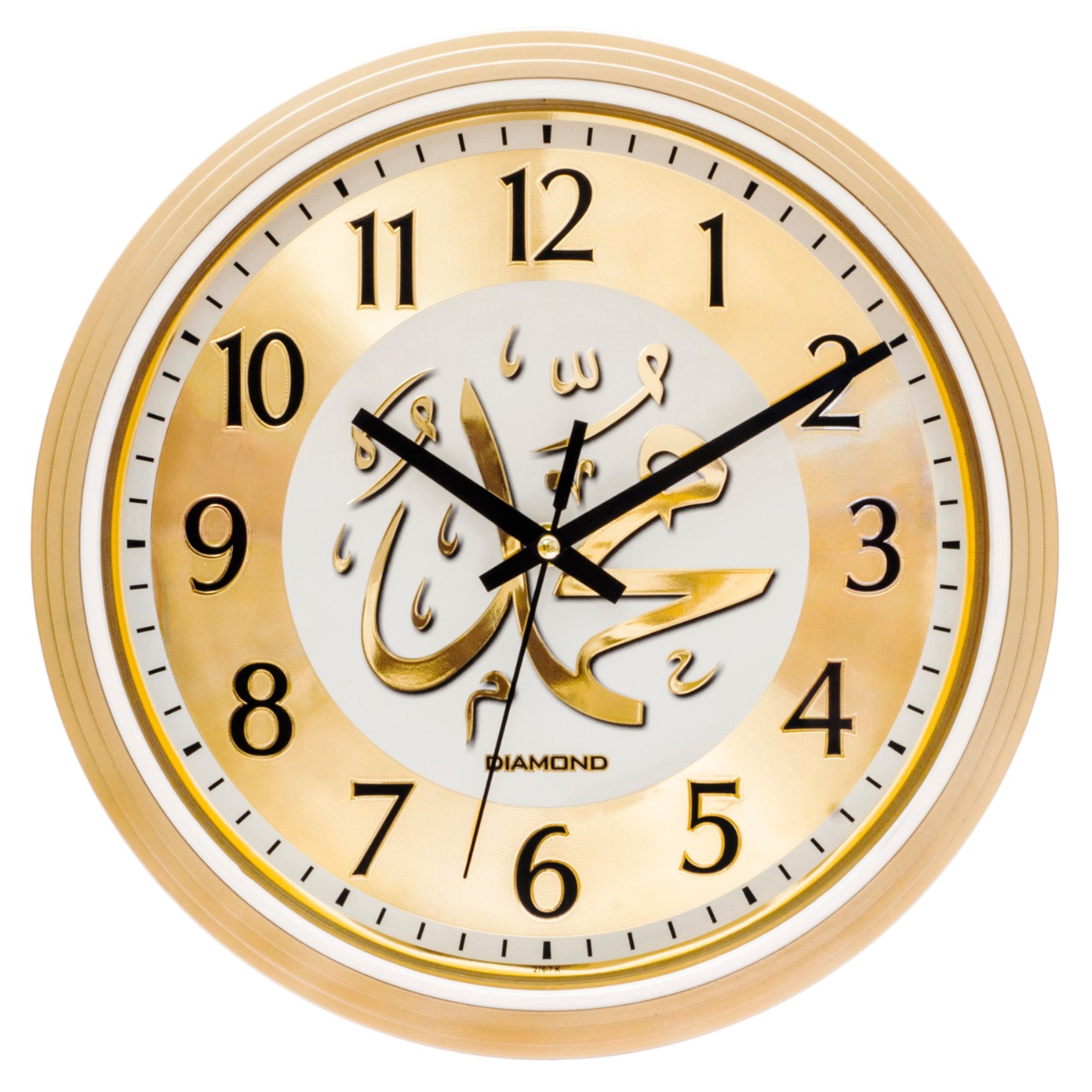 Jam Dinding Diamond Muslim Series M321-7 - Lafadz Muhammad Gold
