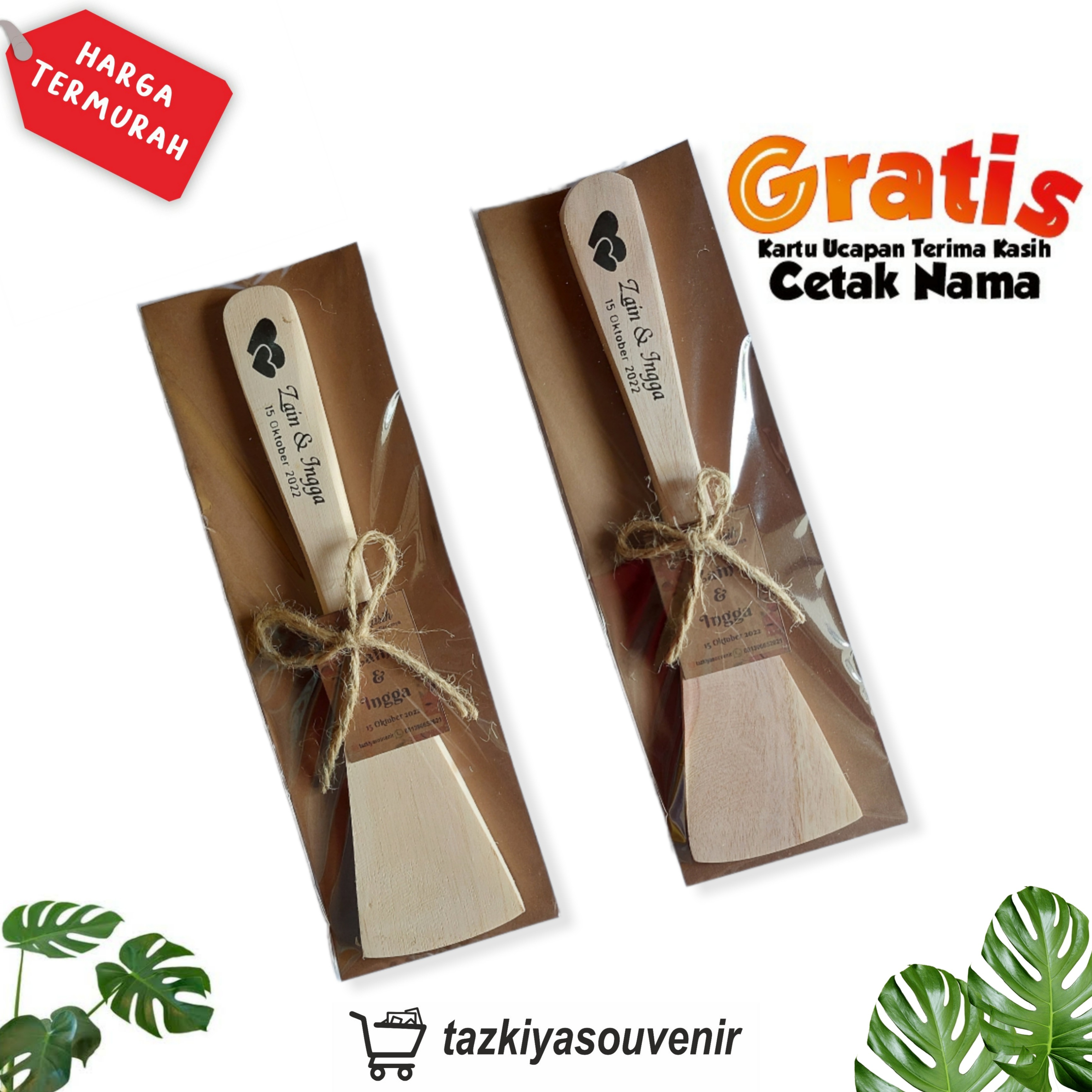 Souvenir Pernikahan Spatula Kayu Unik Bermanfaat 50 Pcs