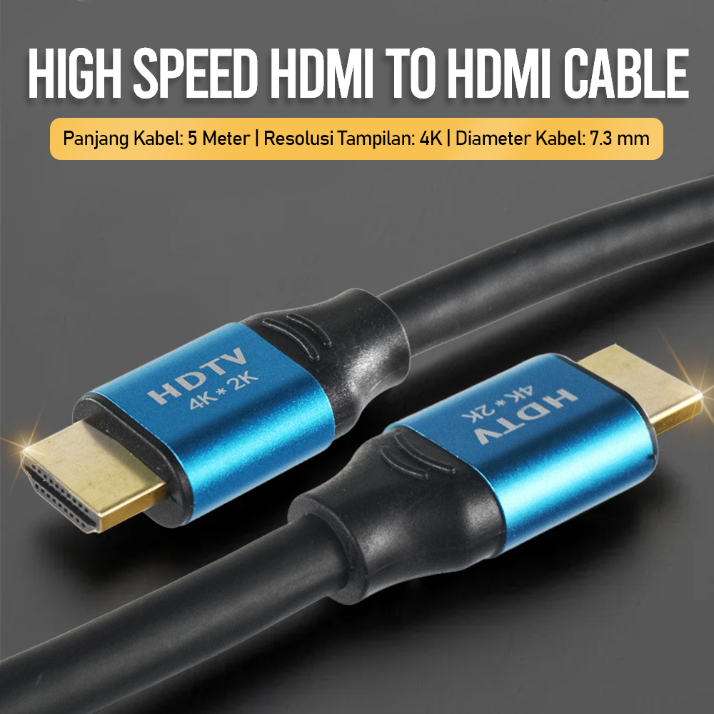 High Speed KABEL HDMI to HDMI Cable Gold Plated 4K 5m