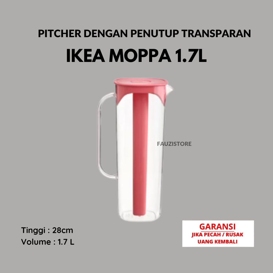 MOPPA Pitcher with lid, dark blue, transparent - IKEA