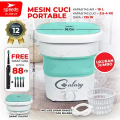 SPEEDS Pencuci Pakaian Mini Portabel Dapat Dilipat Foldable Mini Washing Machine Mesin Cuci Kecil 206-23