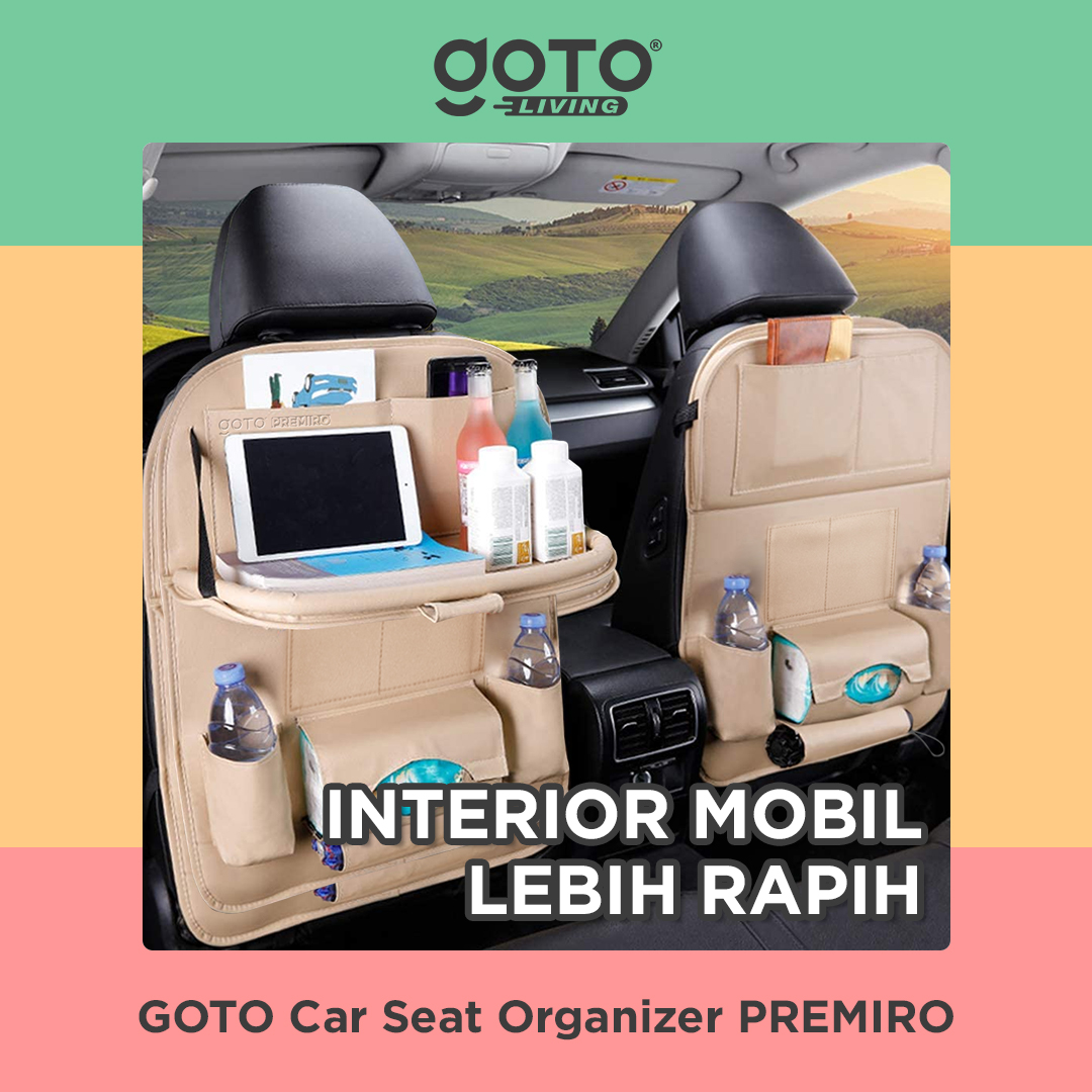 Goto Premiro Car Seat Organizer Leather Tas Jok Kursi Mobil Meja Kulit Harga 94,472 rupiah*Gratis Ongkir