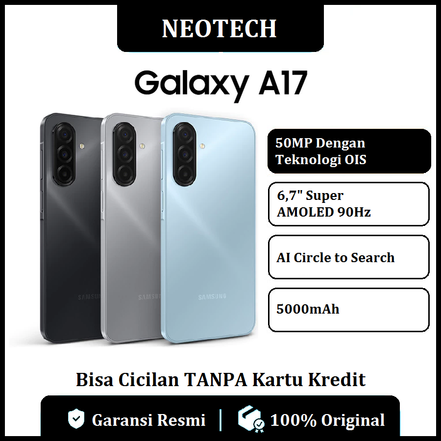 Samsung Galaxy A17 (8GB + 128GB/256GB) AI smartphone, Android,5000 mAh-can installment without credit card-official warranty-HP Murah (kredivo, Laz pay later, cod, Ovo, original is available Harga  2,943,000 Ringgit*Penghantaran Percuma
