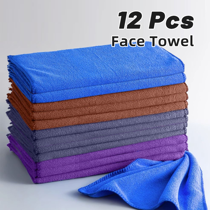 12pcs Handuk Cepat Menyerap Air Polos isi | Handuk Pantai Microfiber | Handuk Mandi Menyerap Air | COD Harga 10,904 rupiah*Gratis Ongkir