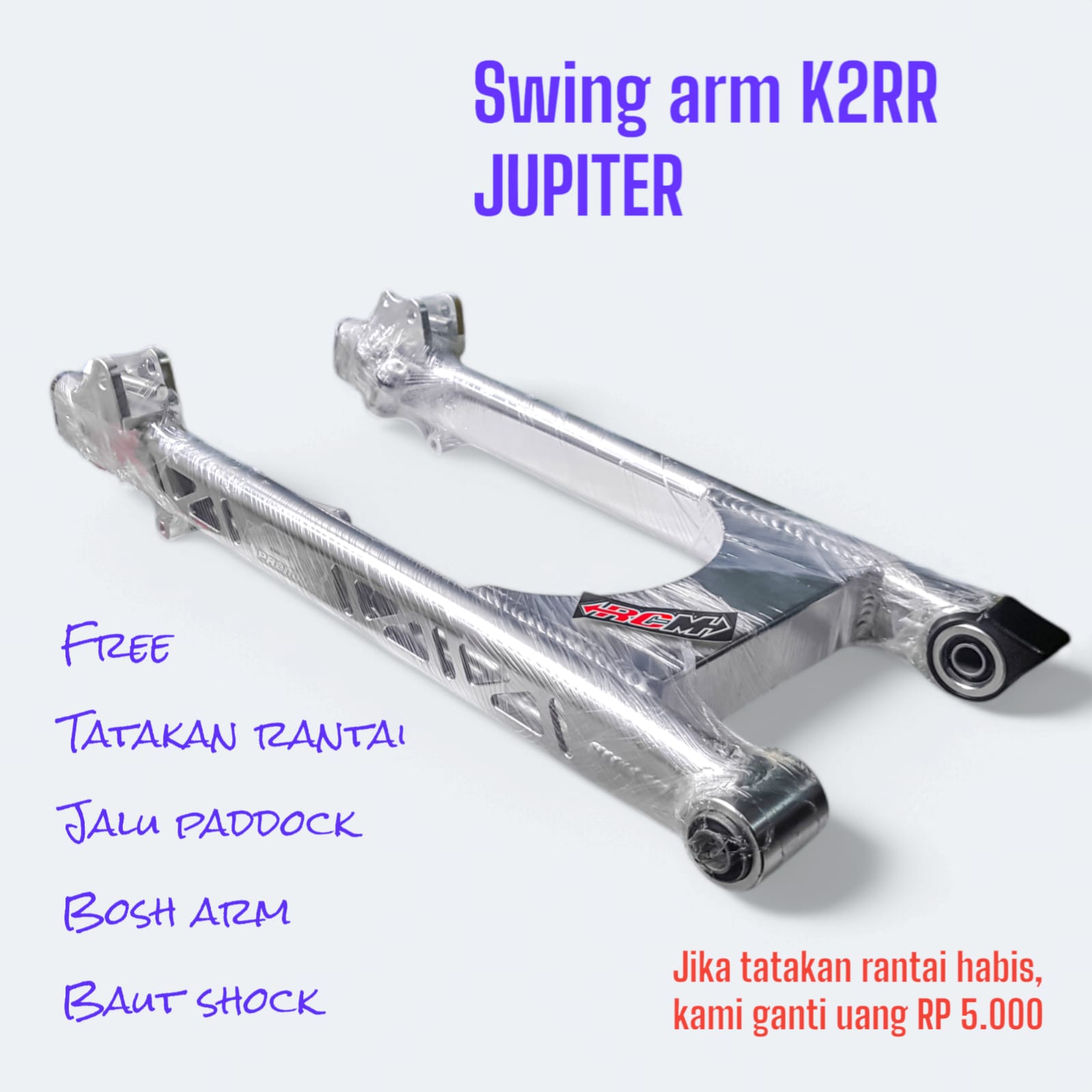 SWING ARM SWINGARM LENGAN AYUN SUPIT SLEEP ENGINE SLEEPENGINE K2 R K2R PREMIUM JUPITER JUP Z VEGA R WARNA PERAK SILVER HIJAU GREEN UNGU PURPLE RED MERAH GOLD BLUE BIRU HITAM BLACK EMAS KAWAHARA K2R - Merek Kawahara Racing Harga 690,000 rupiah*Gratis Ongkir