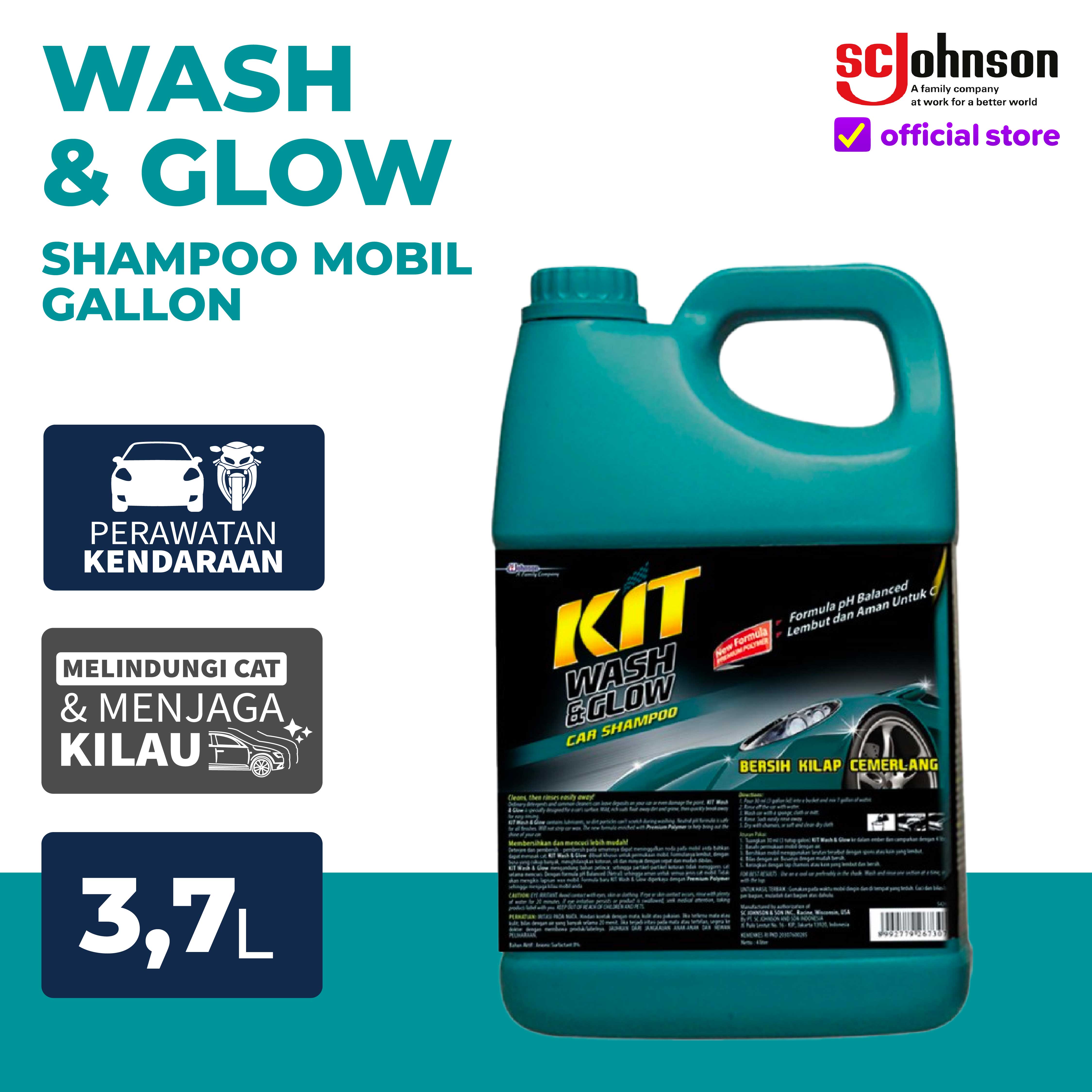 KIT Wash & Glow Shampo Mobil Gallon 3.7 L Harga 71,890 rupiah*Gratis Ongkir
