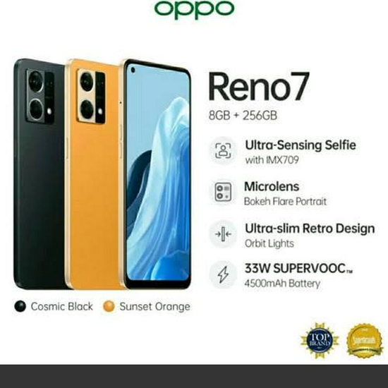 OPPO RENO 7 / RAM 8GB - INTER 256GB / BERGARANSI Harga  3,100,000 Ringgit*Penghantaran Percuma