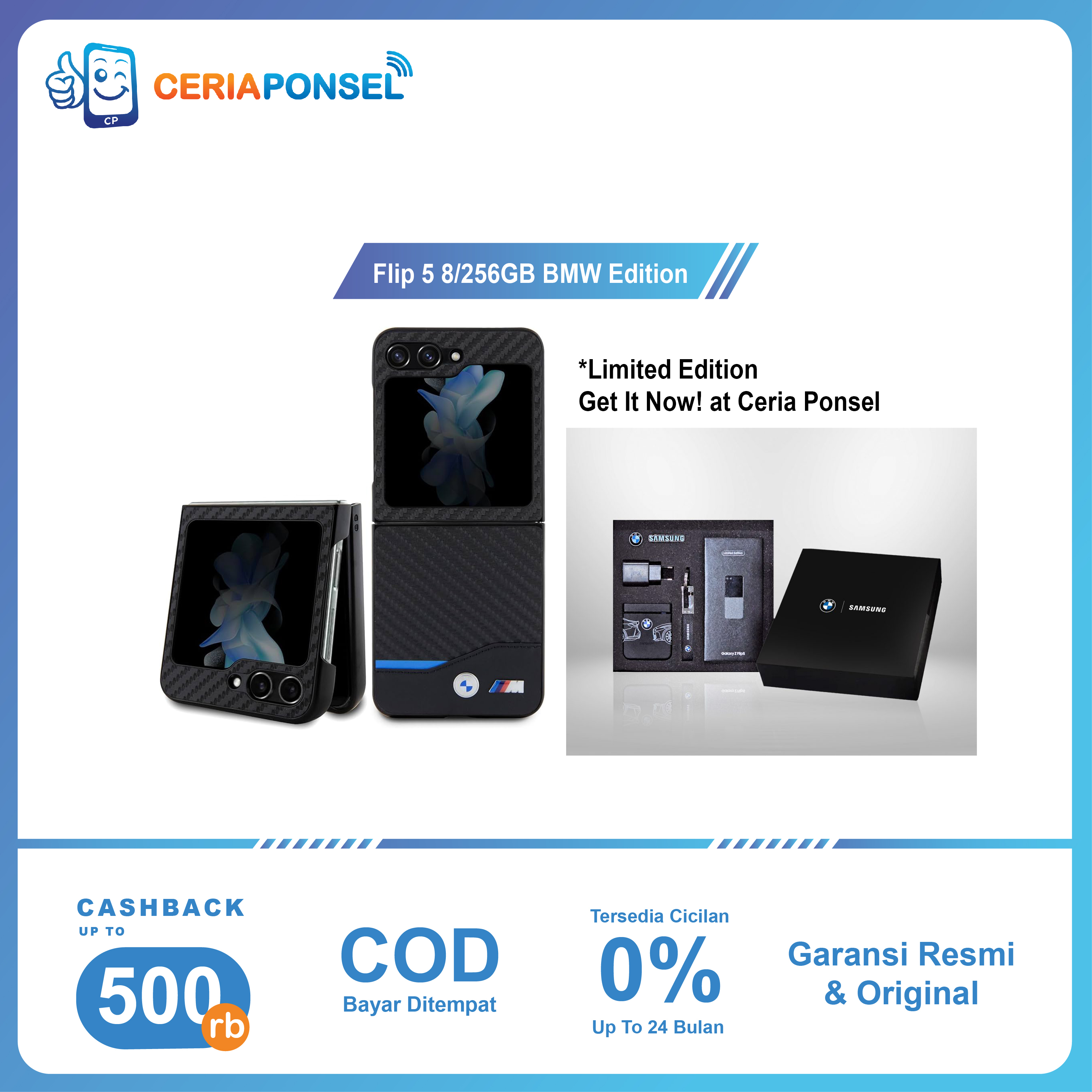 Samsung Galaxy Z Flip 5 8/512GB [BMW Exclusive Package] limited Edition Harga  10,658,000 Ringgit*Penghantaran Percuma