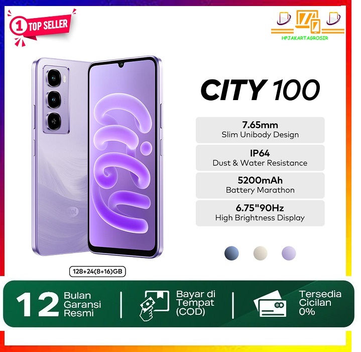 Itel City100 Ram 128+24Gb(8+16Gb) - Big Battery 5200Mah Harga 1,220,000 rupiah*Gratis Ongkir