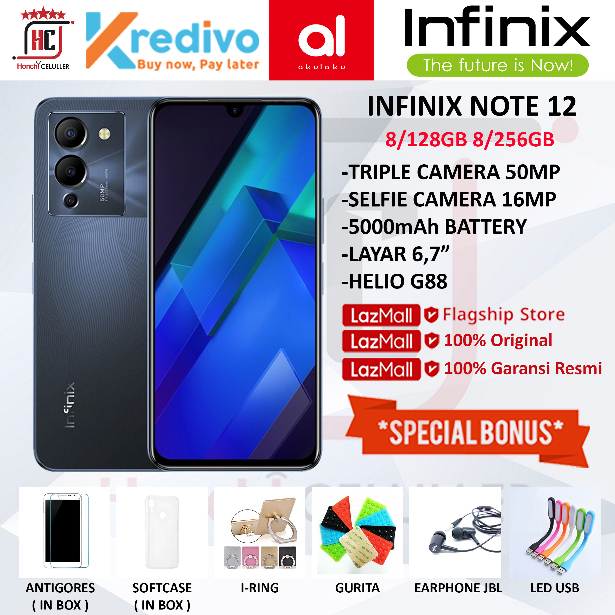 INFINIX NOTE 12 8/256 8/128 GB GARANSI RESMI INFINIX INDONESIA Giá 2,399,000 Đồng*Miễn phí vận chuyển