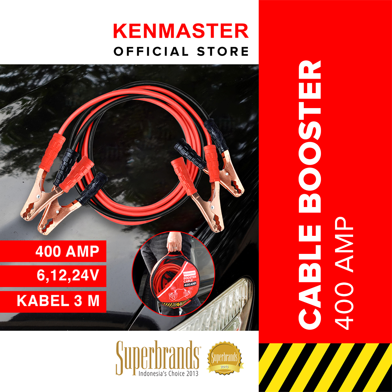 Kenmaster Kabel Booster 400 Amp Jumper Aki Harga 85,000 rupiah*Gratis Ongkir