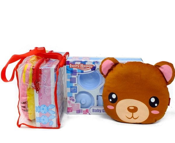 Parcel Lusty Bunny hadiah Set / Paket Perlengkapan Bayi / Feeding Set / Kado Lahiran Bayi / Bantal Bayi