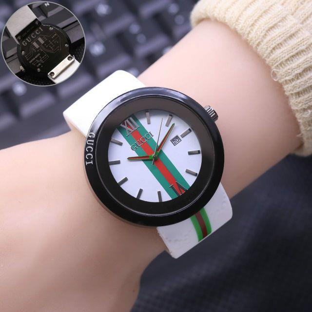 wanita Gucci bulat ring hitam rubber 