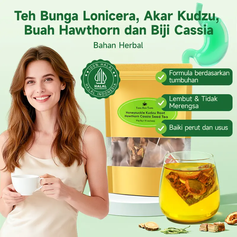Tongrentang Natural Herbal Tea Lonicera Flower Kudzu Root Hawthorn Fruit and Cassia Seeds Health Tea