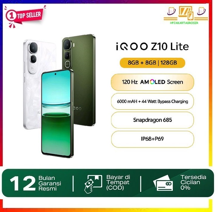 Vivo Iqoo Z10 Lite, 120Hz Flat Amoled, 6000Mah 44W Bypass Charging, Snapdragon 685, Ip68+69, 50Mp Sony Imx + Nfc Harga  2,202,750 Ringgit*Penghantaran Percuma