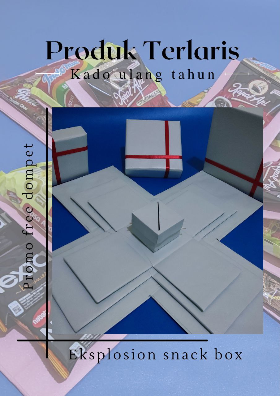 kotak kejutan , kotak snack kosong 3 tutup, 3 kali bukaan kotak hadiah buat cewek, kado untuk anak