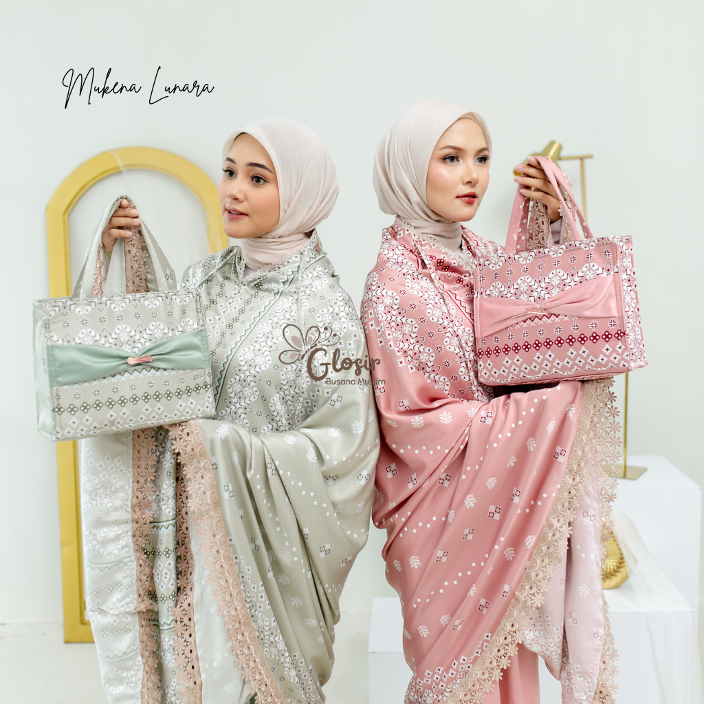Mukena Silk Premium LUNARA: Mukena 2in1 Jumbo Mewah dan Dingin