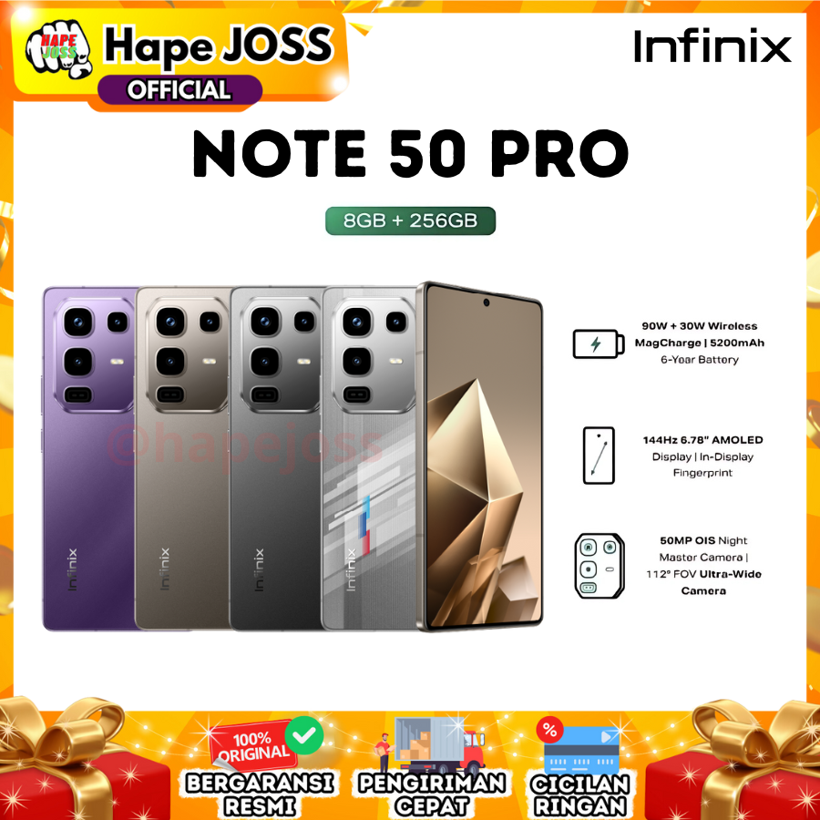 Infinix Note 50 Pro 8/256GB NFC Garansi Resmi Harga  3,199,000 Ringgit*Penghantaran Percuma