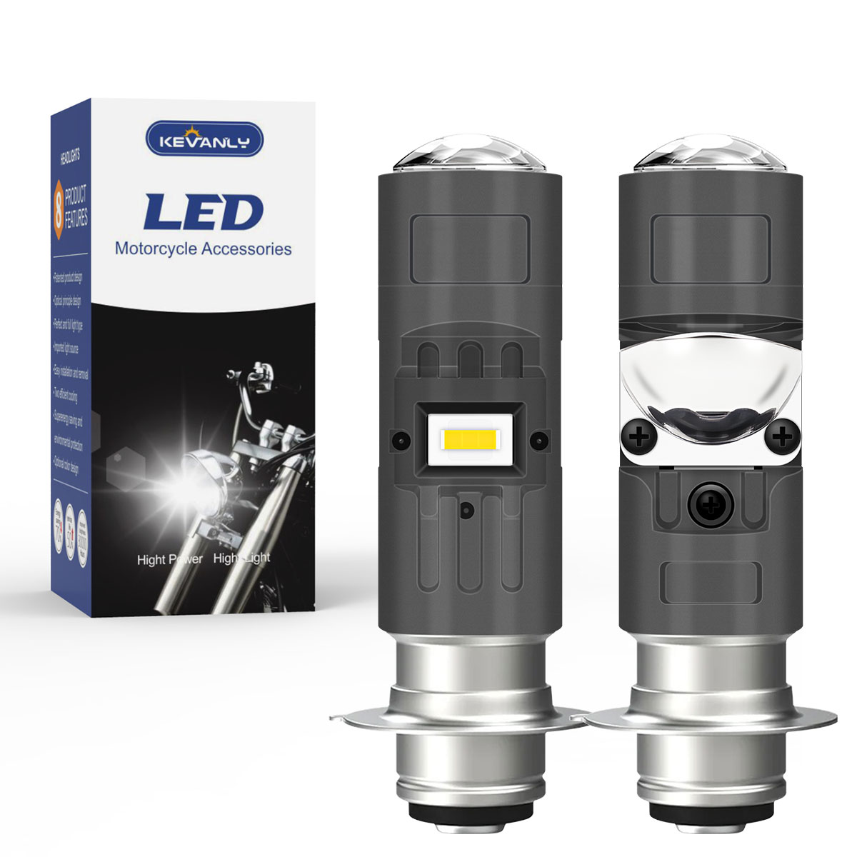 Motorcycle Headlight Led Headlight H6 T19 Model Biled Far Near White Ac Dc Universal Matic Bebek Socket H6 for Pcx150/Pcx160, Vario 125, Beat/Scoopy, Mio Sporty Harga 37,999 rupiah*Gratis Ongkir