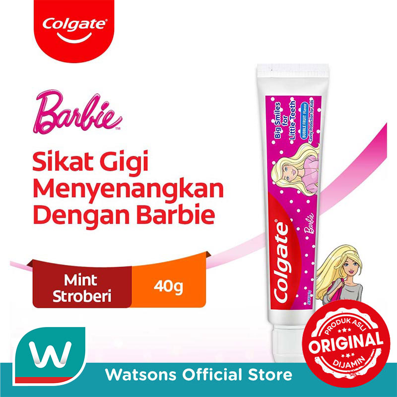 Colgate Kids Barbie Bubble Fruit Toothpaste 40g - Pasta Gigi Anak