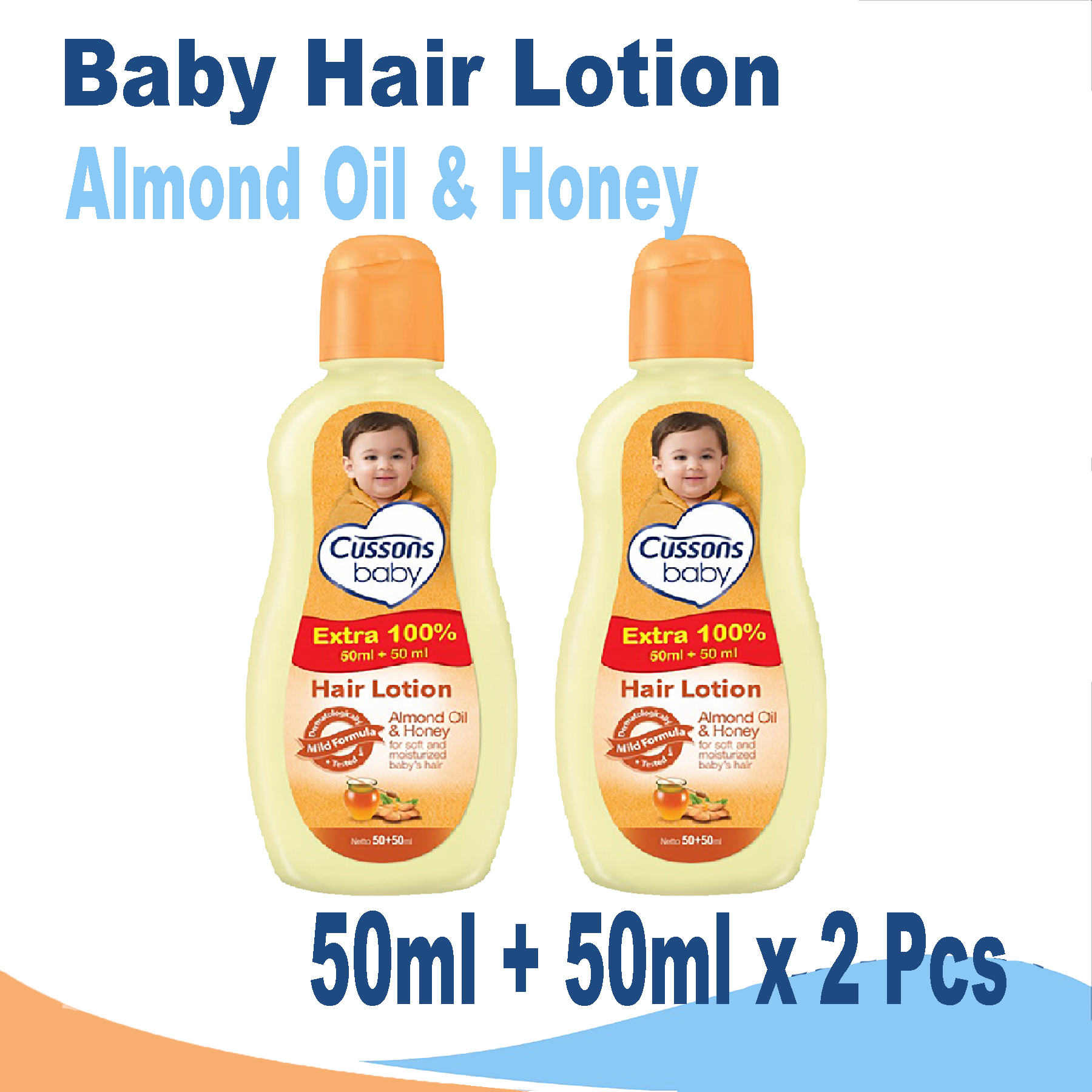 PCS Cussons Baby Hair Lotion Almond Oil Honey 50ml 50ml