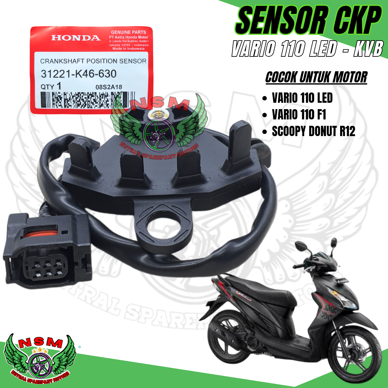 Honda Vario 110 F1/LED/scopy ESP K46 4 leg CKP sensor Harga 48,500 rupiah*Gratis Ongkir