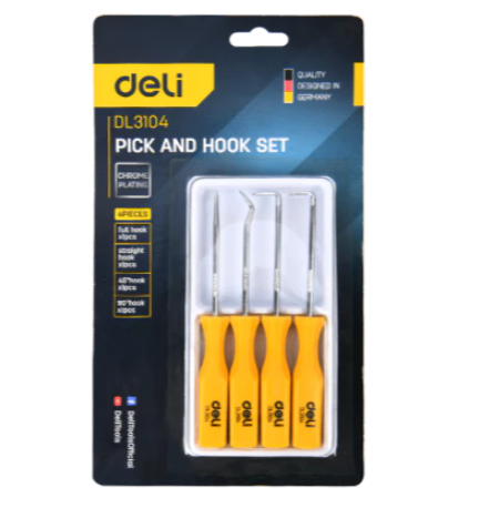 Deli pick and hook set/deli oil seal Driver 4-piece set edl3104 Harga 26,000 rupiah*Gratis Ongkir