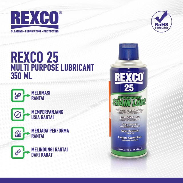 Rexco-25 Chain Lubricant (High Performance Chain Lube)-350 ml Harga  61,064 Ringgit*Penghantaran Percuma
