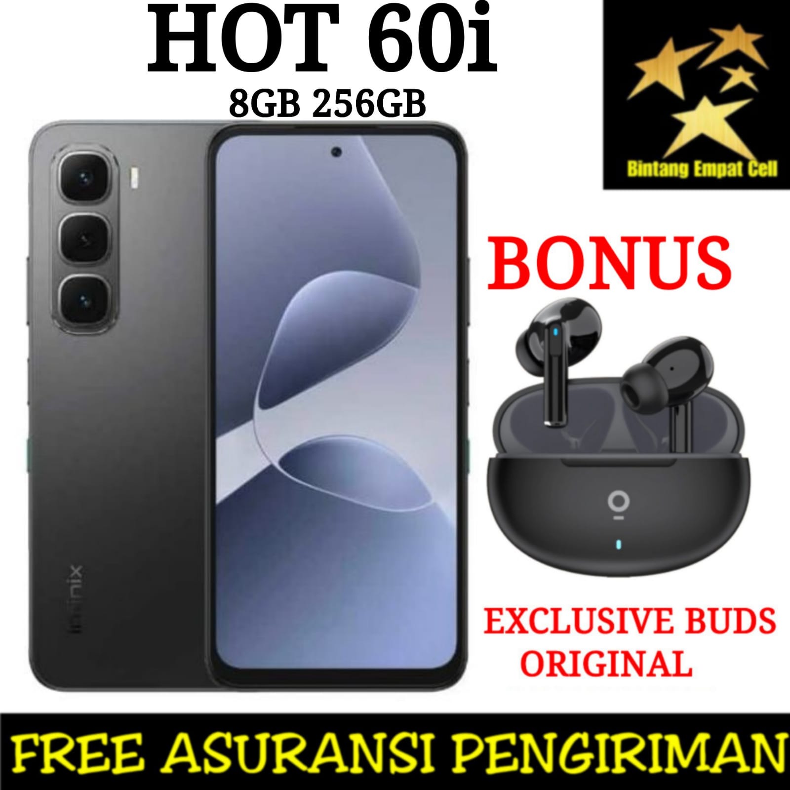 INFINIX HOT 60I 8/256 GARANSI RESMI [MediaTek Helio G81 Ultimate 6,78 INCH 50MP CAMERA 5160MAH BATTERY] Harga  1,849,000 Ringgit*Penghantaran Percuma