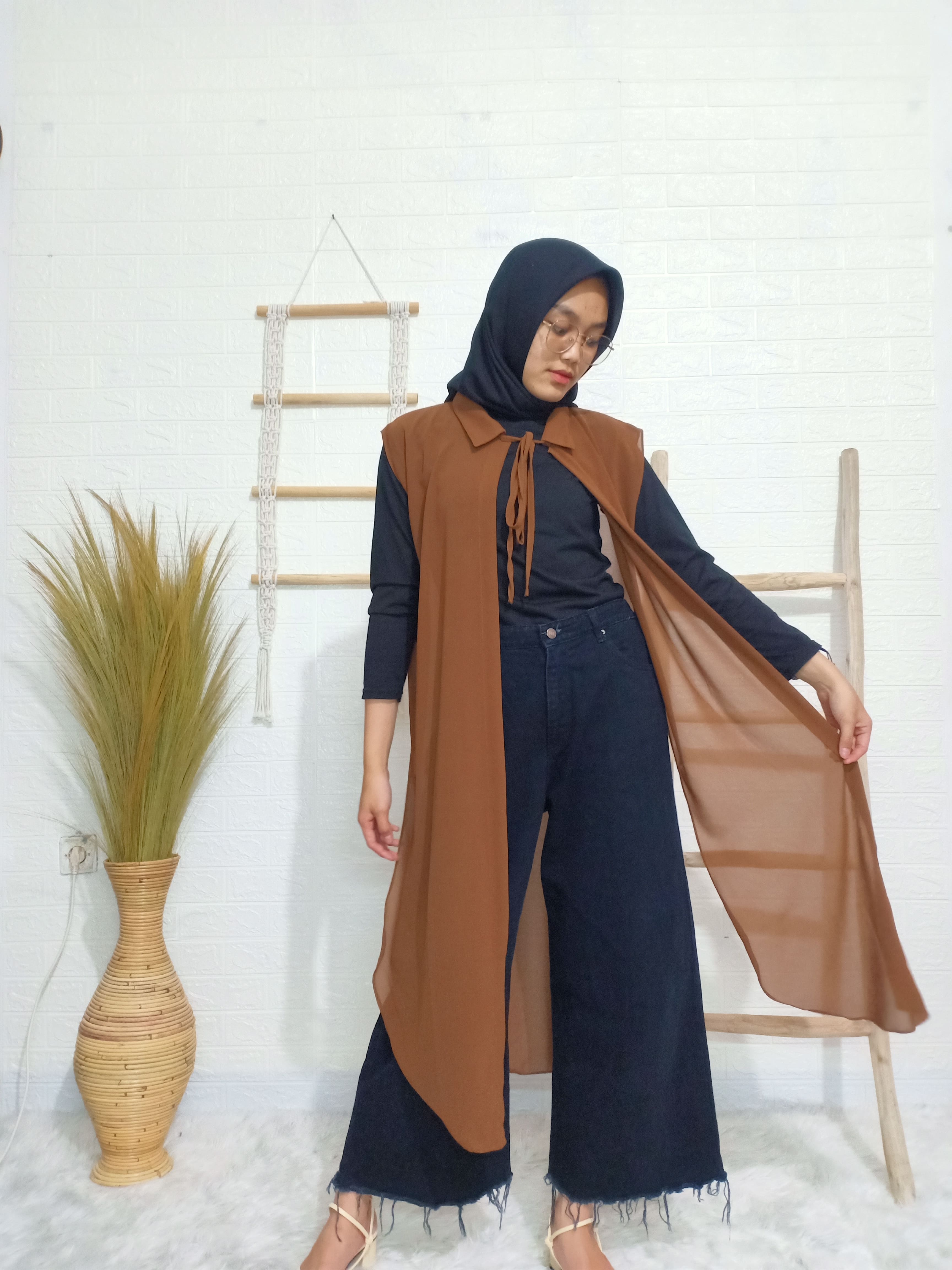 CARDIGAN SYAPANA PANJANG WANITA MODEL TALI KEKINIAN TANPA LENGAN //  CARDIGAN PANJANG // CARDIGAN TANPA LENGAN // CARDIGAN MODEL TALI //  CARDIGAN