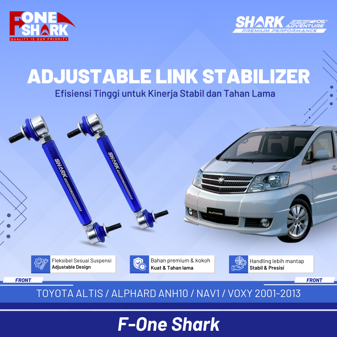F-one shark FOS front sway bar link stabilizer link stable adjustable adj Toyota Altis / Alphard anh10/nav1 NAV 1 / Voxy 2001-2013 premium Harga 1,190,000 Ringgit*Penghantaran Percuma