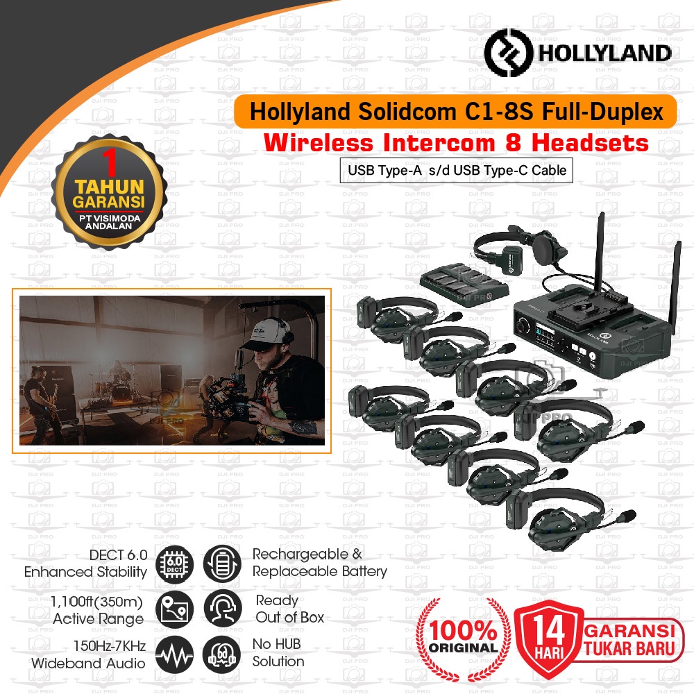 Hollyland Solidcom C1-8S Full-Duplex Wireless Intercom 8 Headsets Giá 27,349,000 Đồng*Miễn phí vận chuyển