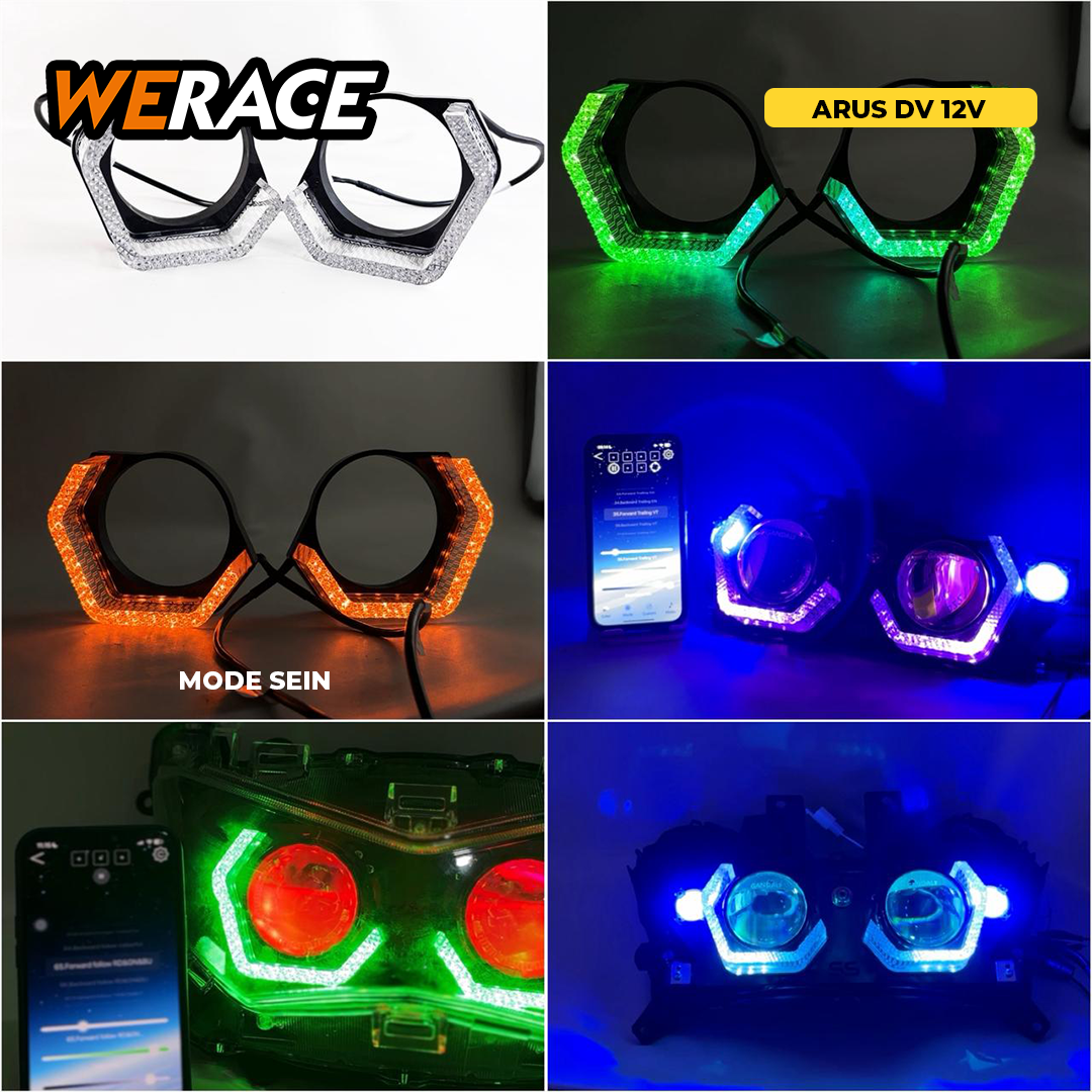 Werace Shroud Hexagonal 5D Rgb Crystal 2.5 Inch 3 Acrylic Hexa Premium Bluetooth Apps Dc 12V Led Set Harga 246,750 rupiah*Gratis Ongkir