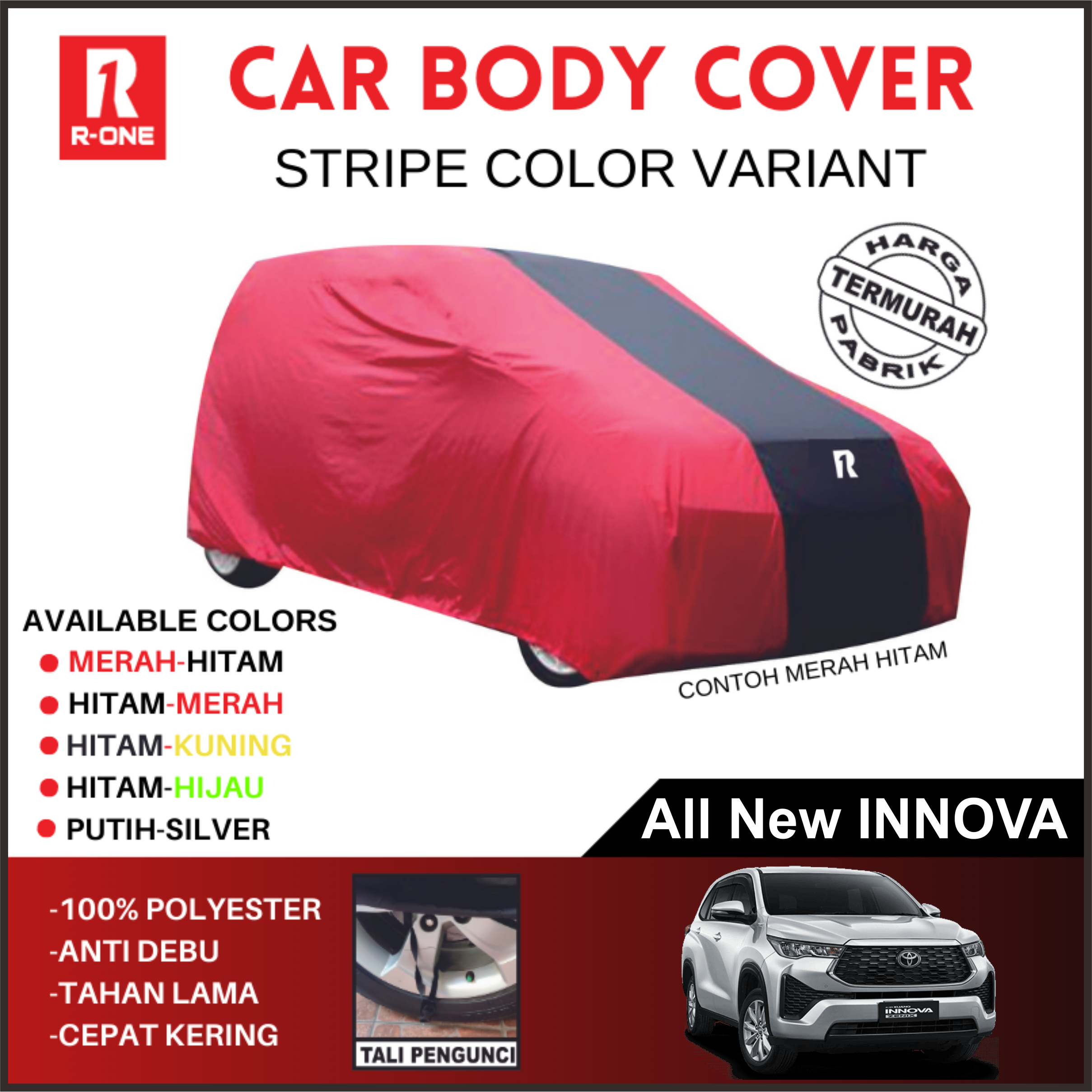 BODY COVER WARNA LIST 1 All New INNOVA Harga 180,000 rupiah*Gratis Ongkir