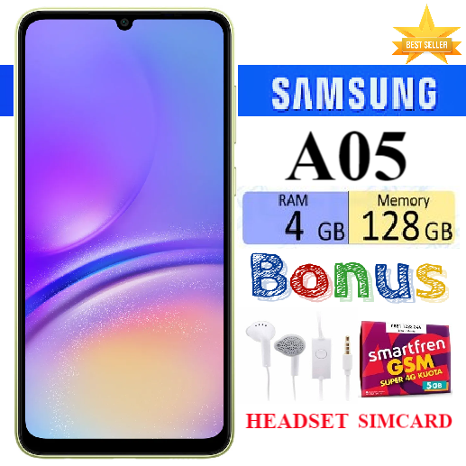 HP SAMSUNG GALAXY A05 RAM 4/128 GB FULLSET Bergaransi - FREE SIMCARD - PROMO Harga  1,100,000 Ringgit*Penghantaran Percuma