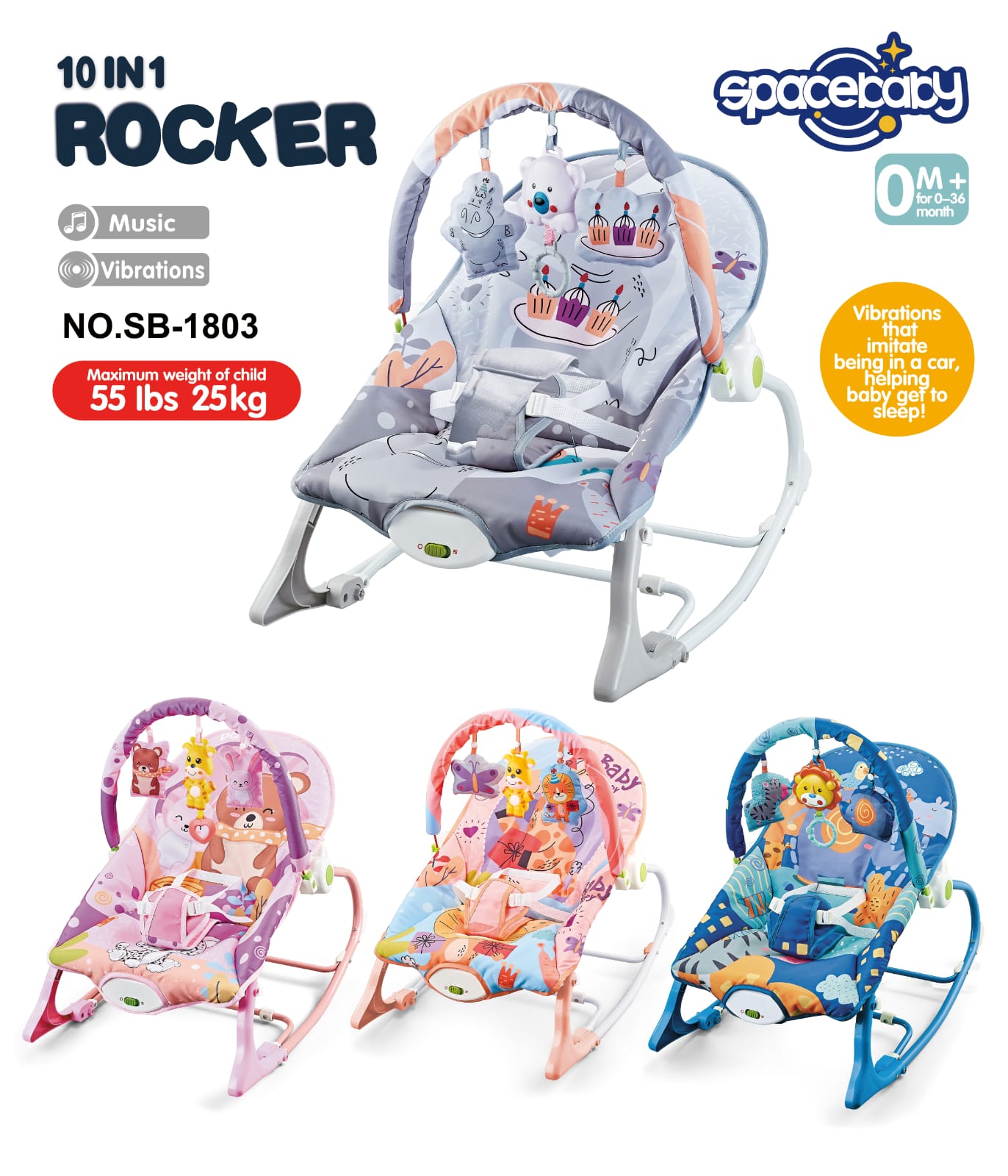 Space Baby 1803 10in1 Infant to Toddler Rocker Baby Swing Chair // Sb 1703 // Sb 8610 // Sugar Baby 10…