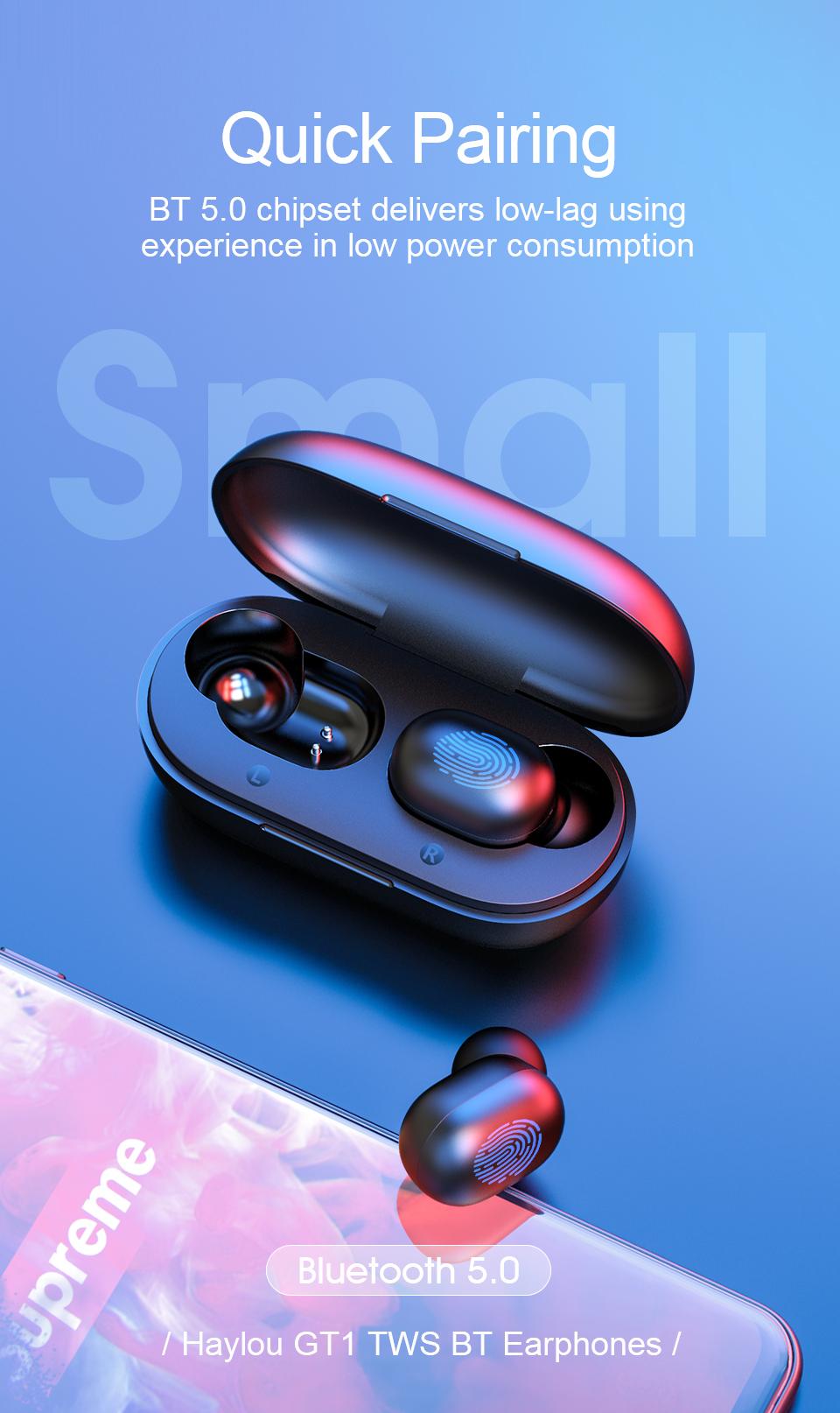 Haylou GT1] TWS Fingerprint Touch 
