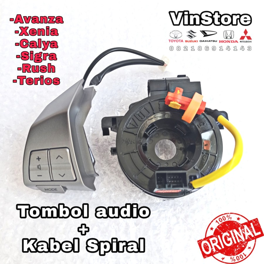 Tombol Audio Stir Avanza Xenia Sigra Calya Rush Komplit Kabel Spiral Harga 750,000 rupiah*Gratis Ongkir