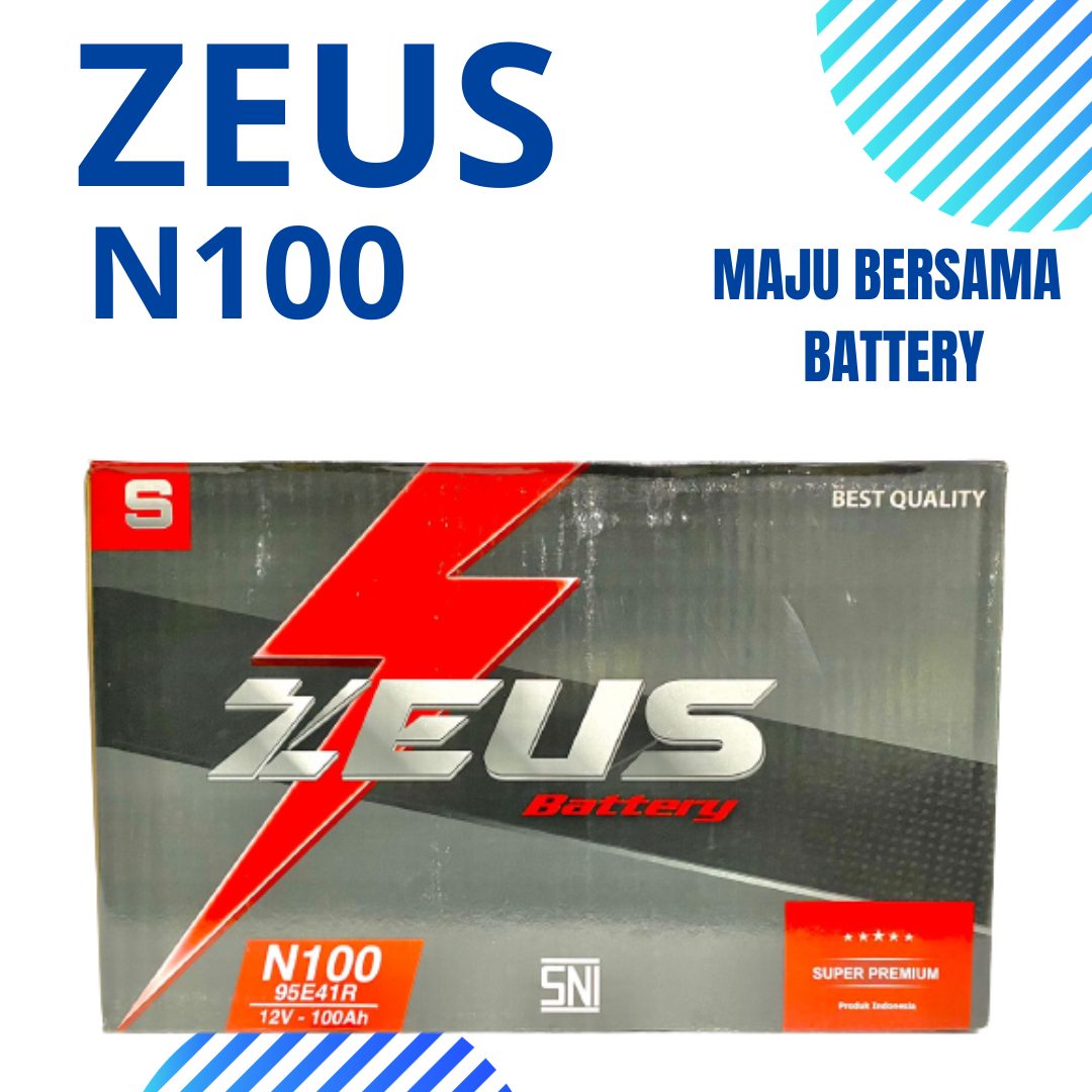 Aki Mobil TOYOTA ZEUS N100 (95E41R) Aki Basah Harga 1,344,000 rupiah*Gratis Ongkir