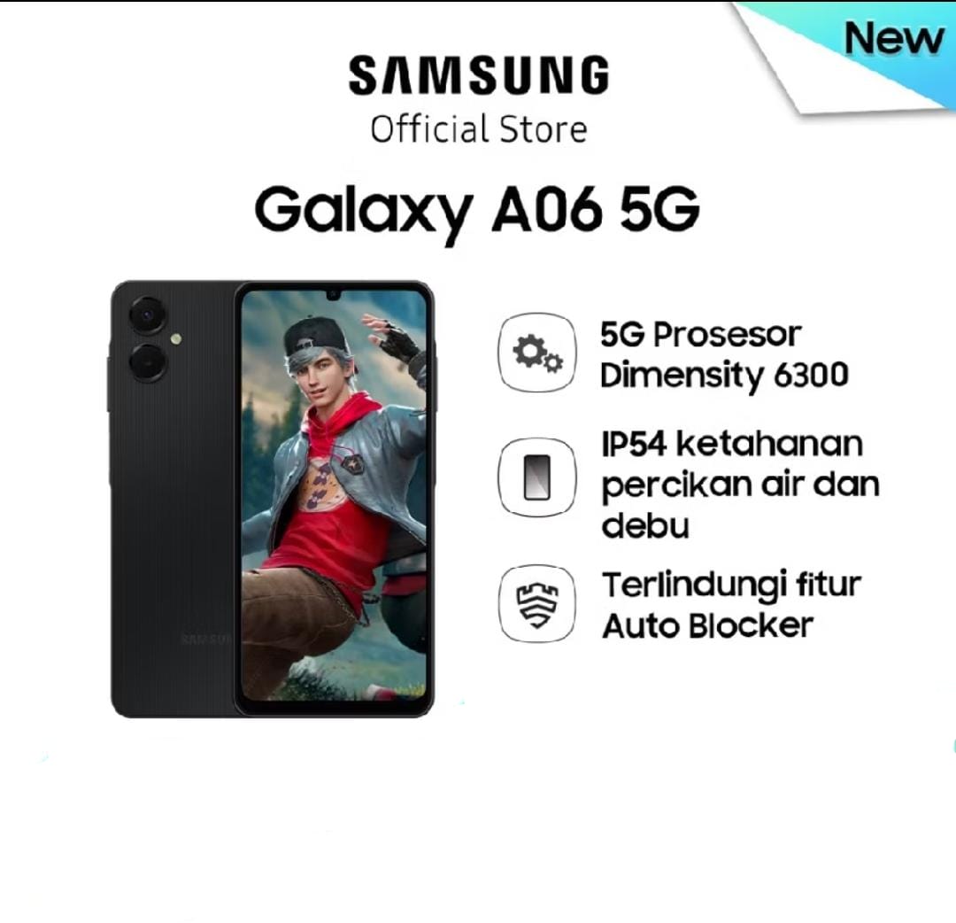 SAMSUNG GALAXY A06 5G 6GB RAM+128GB ROM GARANSI RESMI Harga 2,165,000 rupiah*Gratis Ongkir