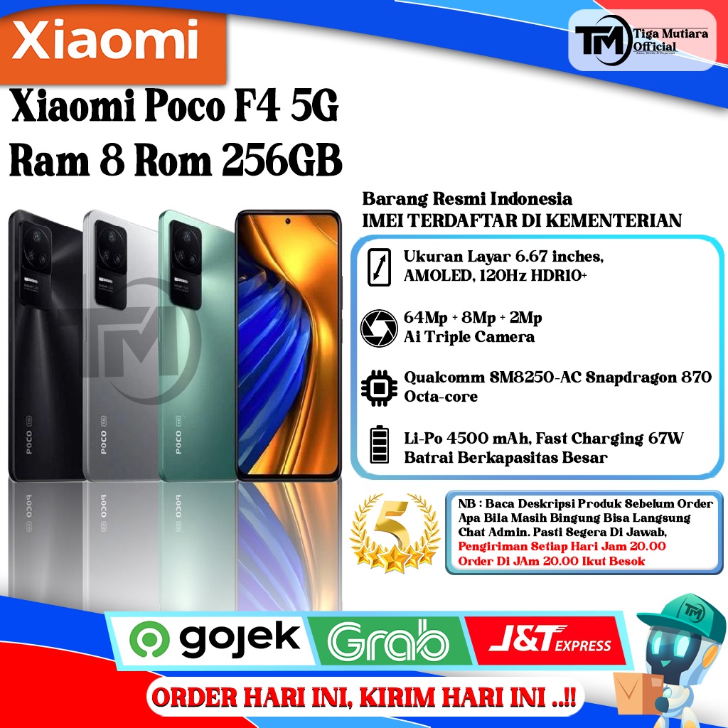 Xiaomi Poco F4 Ram 8 Rom 256GB Harga  3,699,000 Ringgit*Penghantaran Percuma