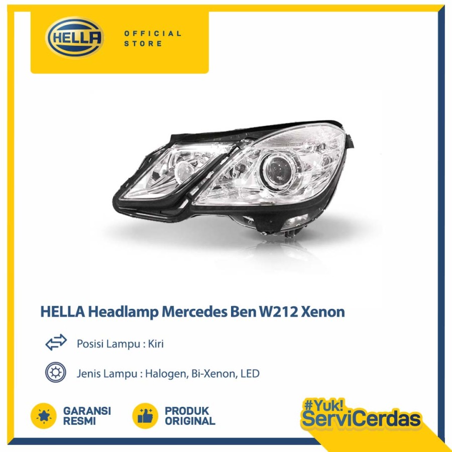 Headlamp Mobil Hella Mercedes Benz W212 Xenon Kiri - Lampu Depan Mobil Harga 16,200,000 rupiah*Gratis Ongkir