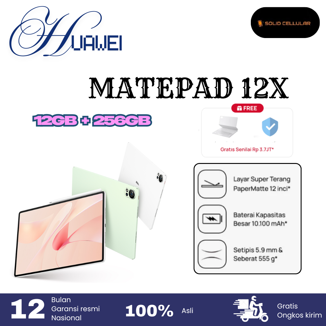 HUAWEI MatePad 12 X WPS Office 2.0 12/256 garansi resmi Harga 8,100,000 rupiah*Gratis Ongkir