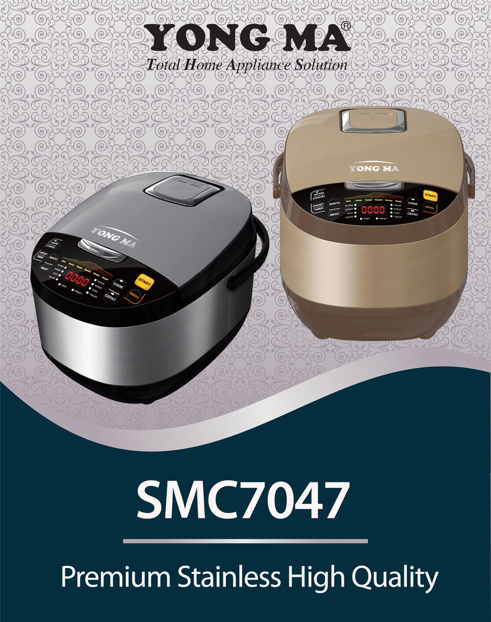 Jual Yong Ma SMC7047 Rice Cooker Magic Com Anti Lengket 3in1 Kapasitas